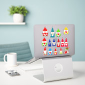 Kerstmanskabouters divers sticker (Laptop op bureau)