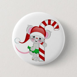 kerstmansnoepriet ronde button 5,7 cm