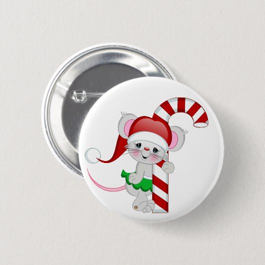 kerstmansnoepriet ronde button 5,7 cm (Voorkant /achterkant)