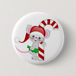 kerstmansnoepriet ronde button 5,7 cm