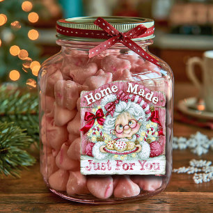Kerstmanstrui Rood Bril Bord met Koekjes Thuisgema Vierkante Sticker