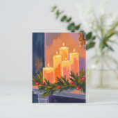 Kerstmantel Kaarsen Slinger Feestdagenkaart (Staand voorkant)