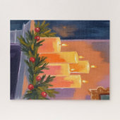 Kerstmantel Kaarsen Slinger Legpuzzel (Horizontaal)