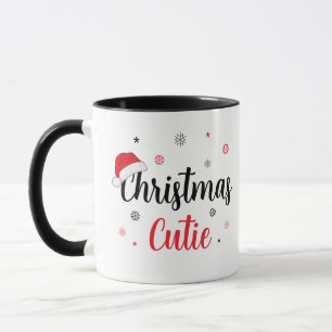 Kerstmantie Santa Hat Modern Script Mok