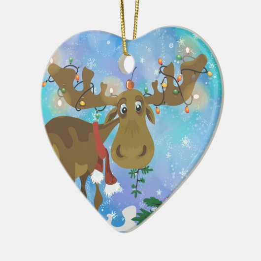 kerstmanversiering keramisch ornament (Links)