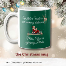 Kerstmanvrouw geniet van Pilates-monogram