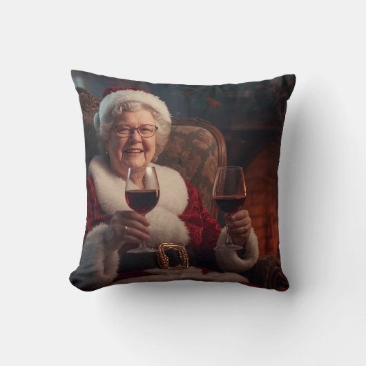 Kerstmanvrouw Kussen (Voorkant)