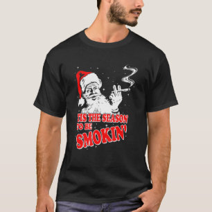 kerstmanwiet met rookwiel van de kerstmanne t-shirt