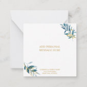 Kerstmarine Blue elegant chic "Joy", aangepast Notitiekaartje (Achterkant)