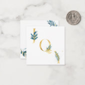 Kerstmarine Blue elegant chic "Joy", aangepast Notitiekaartje (Voorkant / Achterkant in situ)