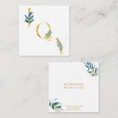 Kerstmarine Blue elegant chic "Joy", aangepast Notitiekaartje (Voorkant / Achterkant)