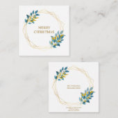 kerstmarineblauw-elegant-kerskic Botanisch gebruik Notitiekaartje (Voorkant / Achterkant)