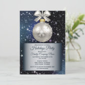 Kerstmarinier Blue White Ornament Shiny Stars Kaart (Staand voorkant)