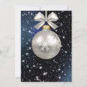 Kerstmarinier Blue White Ornament Shiny Stars Kaart (Achterkant)