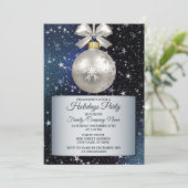 Kerstmarinier Blue White Ornament Shiny Stars Kaart (Staand voorkant)