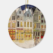 Kerstmarkt België Retrogeïnspireerde Waterverf Keramisch Ornament (Links)