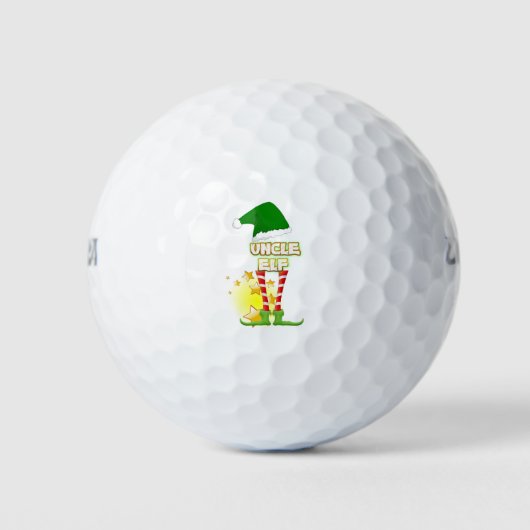 Kerstmarkt cadeau grappige elf golfballen (Voorkant)