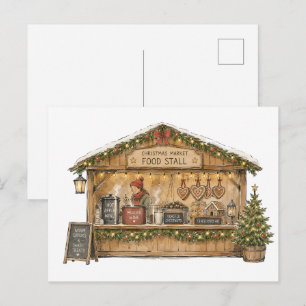 Kerstmarkt Eetkraam voor Feestelijke Etenliefhebbe Briefkaart