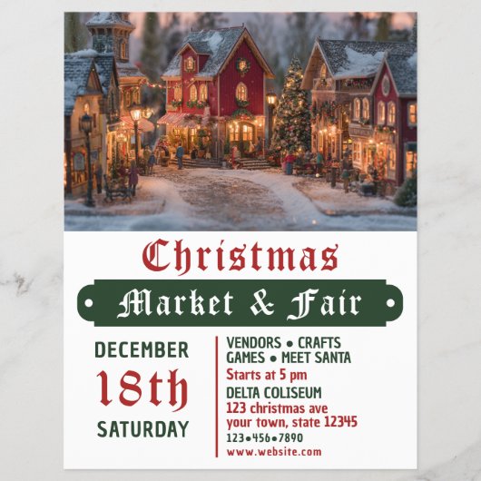 Kerstmarkt en kermis flyer (Voorkant)