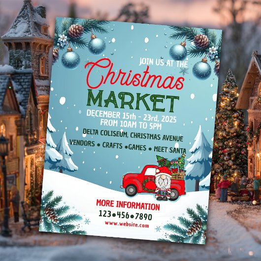 Kerstmarkt en kermis flyer