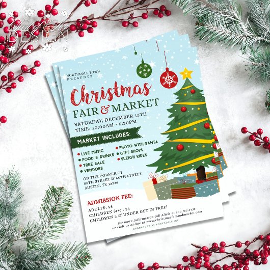 Kerstmarkt en vakbeurs Kerst evenement  Flyer