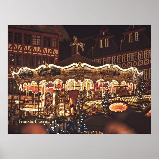 Kerstmarkt, Frankfurt, Duitsland Poster (Voorkant)