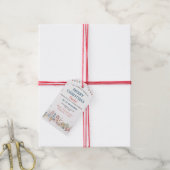 Kerstmarkt in aquarel met winterthema cadeaulabel (Met Touw)