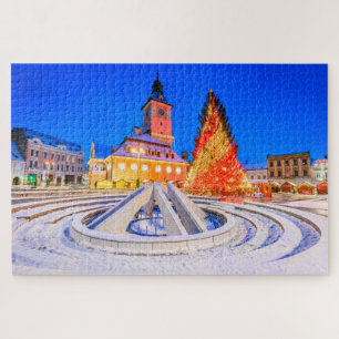 Kerstmarkt in Brasov Roemenië Legpuzzel
