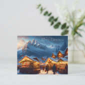 Kerstmarkt in de bergen - aangepaste vakantie briefkaart (Staand voorkant)