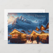 Kerstmarkt in de bergen - aangepaste vakantie briefkaart (Voorkant / Achterkant)