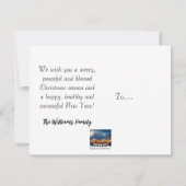 Kerstmarkt in de bergen - op maat feestdagenkaart (Achterkant)