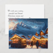 Kerstmarkt in de bergen - op maat feestdagenkaart (Voorkant / Achterkant)