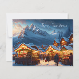 Kerstmarkt in de bergen - op maat feestdagenkaart