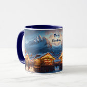 Kerstmarkt in de bergen - op maat mok (Voorkant links)