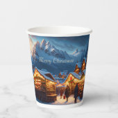 Kerstmarkt in de bergen - op maat papieren bekers (Achterkant)