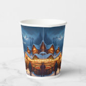 Kerstmarkt in de bergen - op maat papieren bekers (Rechts)