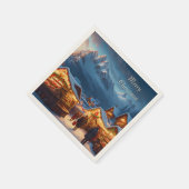 Kerstmarkt in de bergen - op maat servet (Hoek)