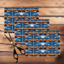 Kerstmarkt in de bergen - op maat tissuepapier