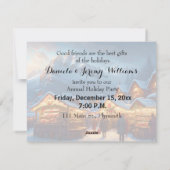 Kerstmarkt in de bergen - open huis feestdagenkaart (Achterkant)