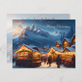 Kerstmarkt in de bergen - open huis feestdagenkaart (Voorkant / Achterkant)