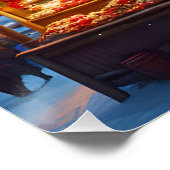 Kerstmarkt in de bergen perfect poster (Hoek)