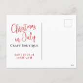 Kerstmarkt in juli Boutique Market Feestdagenkaart (Achterkant)