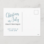 Kerstmarkt in juli Boutique Market Feestdagenkaart (Achterkant)