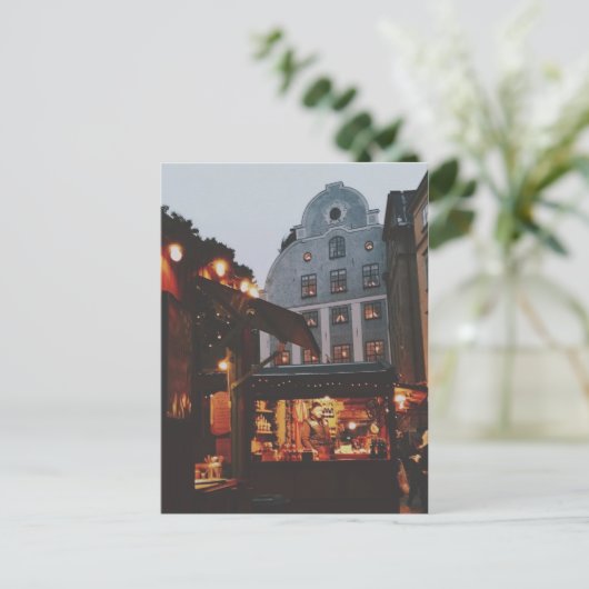 Kerstmarkt in Stockholm Briefkaart (Staand voorkant)