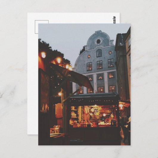 Kerstmarkt in Stockholm Briefkaart (Voorkant / Achterkant)