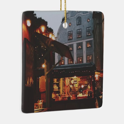 Kerstmarkt in Stockholm Keramisch Ornament (Rechts)