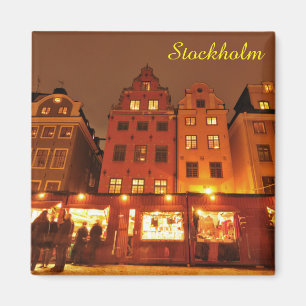 Kerstmarkt in Stockholm, Zweden Magneet