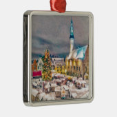 Kerstmarkt in Tallinn Estland Metalen Ornament (Rechts)