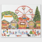 Kerstmarkt inpakpapier (Vlak)