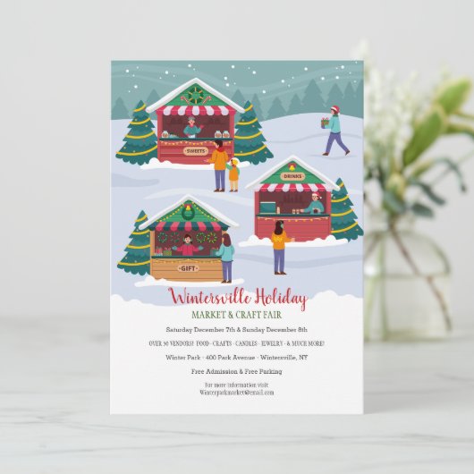 kerstmarkt kaart (Staand voorkant)